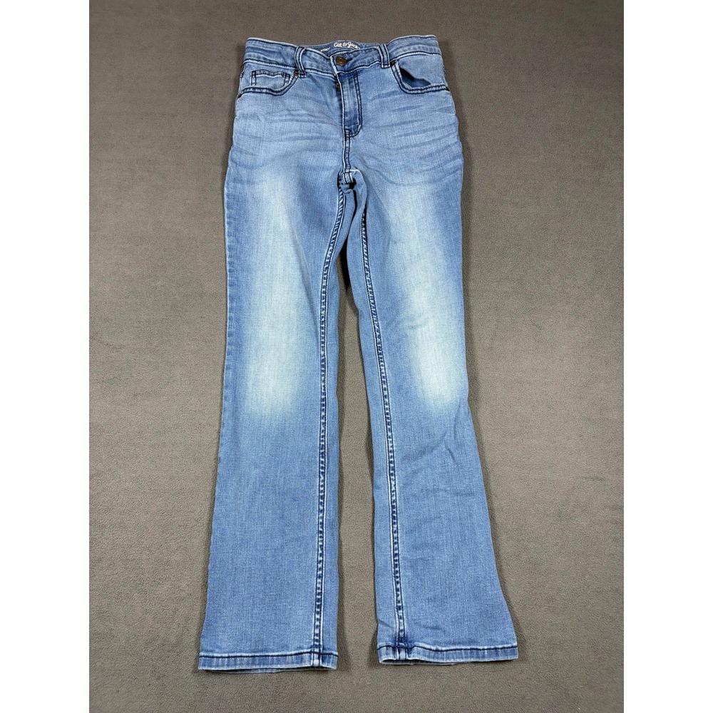 Cat & Jack Bootcut Jeans Girls Size 14 Blue Super Stretch Denim